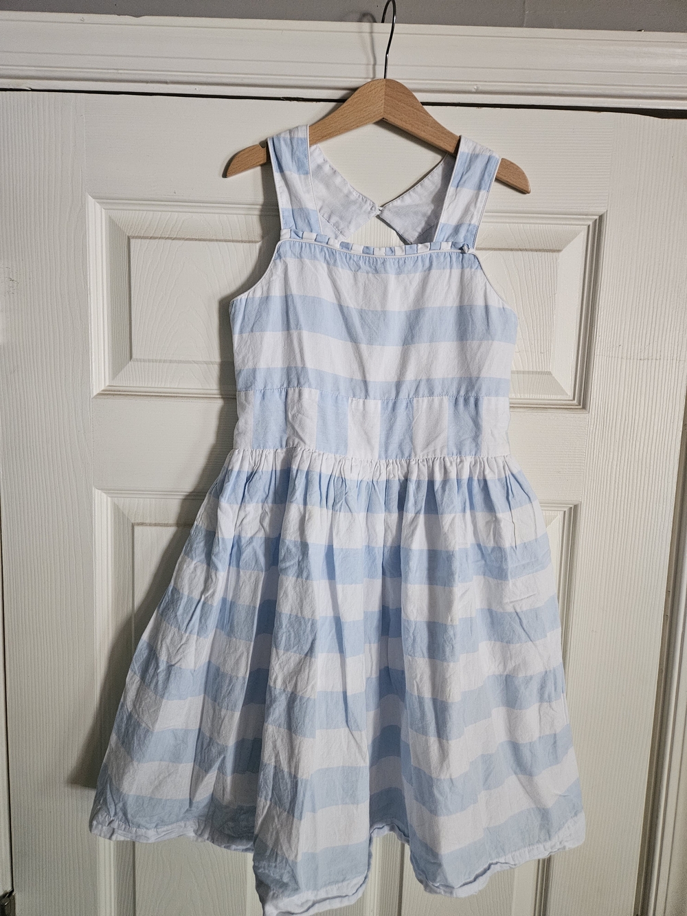 Girls' Light Blue and White Striped Sundress